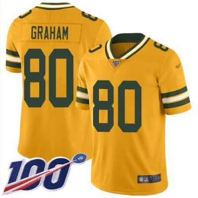 Nike Green Bay Packers #80 Jimmy Graham Gold Stitched Limited Inverted Legend 100th Season Jersey