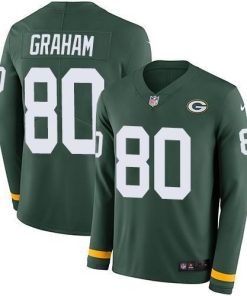 Nike Green Bay Packers #80 Jimmy Graham Green Team Color Stitched Limited Therma Long Sleeve Jersey