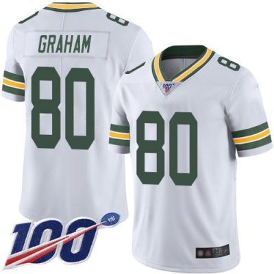 Nike Green Bay Packers #80 Jimmy Graham White Stitched 100th Season Vapor Limited Jersey