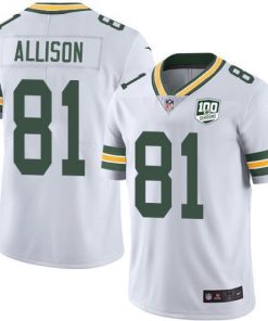 Nike Green Bay Packers #81 Geronimo Allison White 100th Season Stitched Vapor Untouchable Limited Jersey