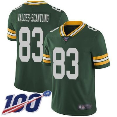 Nike Green Bay Packers #83 Marquez Valdes-Scantling Green Team Color Stitched 100th Season Vapor Limited Jersey