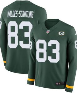 Nike Green Bay Packers #83 Marquez Valdes-Scantling Green Team Color Stitched Limited Therma Long Sleeve Jersey