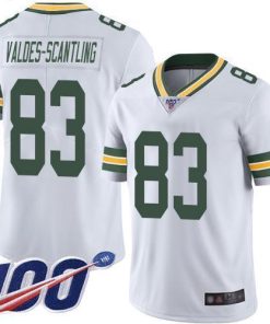 Nike Green Bay Packers #83 Marquez Valdes-Scantling White Stitched 100th Season Vapor Limited Jersey