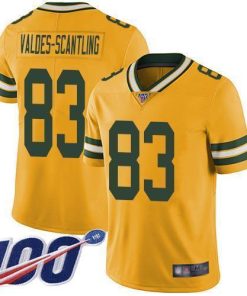 Nike Green Bay Packers #83 Marquez Valdes-Scantling Yellow Stitched Limited Rush 100th Season Jersey