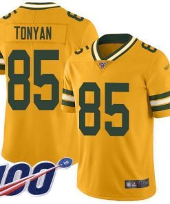 Nike Green Bay Packers #85 Robert Tonyan Gold Stitched Limited Inverted Legend 100th Season Jersey