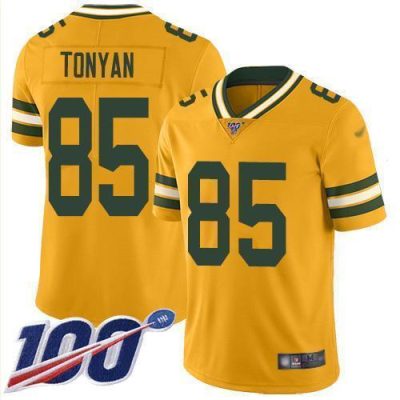 Nike Green Bay Packers #85 Robert Tonyan Gold Stitched Limited Inverted Legend 100th Season Jersey