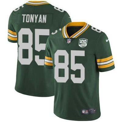 Nike Green Bay Packers #85 Robert Tonyan Green Team Color 100th Season Stitched Vapor Untouchable Limited Jersey