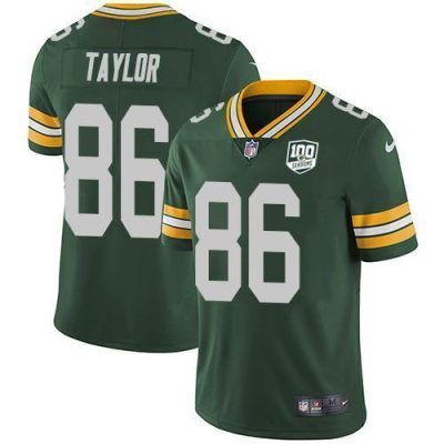 Nike Green Bay Packers #86 Malik Taylor Green Team Color 100th Season Stitched Vapor Untouchable Limited Jersey