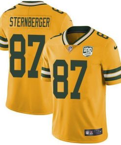 Nike Green Bay Packers #87 Jace Sternberger Yellow 100th Season Stitched Limited Rush Jersey