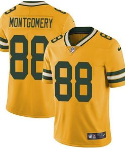 Nike Green Bay Packers #88 Ty Montgomery Yellow Stitched Limited Rush Jersey