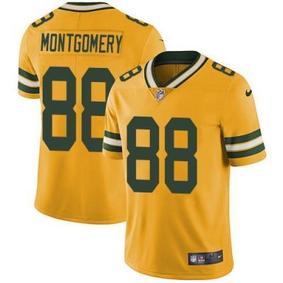 Nike Green Bay Packers #88 Ty Montgomery Yellow Stitched Limited Rush Jersey