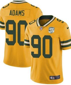 Nike Green Bay Packers #90 Montravius Adams Yellow 100th Season Stitched Limited Rush Jersey