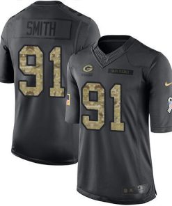 Nike Green Bay Packers #91 Preston Smith Black Stitched Limited 2016 Salute To Service Jersey