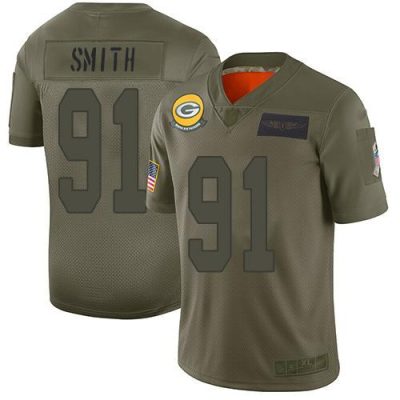 Nike Green Bay Packers #91 Preston Smith Camo Stitched Limited 2019 Salute To Service Jersey