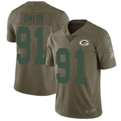 Nike Green Bay Packers #91 Preston Smith Olive Stitched Limited 2017 Salute To Service Jersey