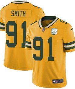 Nike Green Bay Packers #91 Preston Smith Yellow 100th Season Stitched Limited Rush Jersey