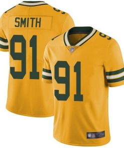Nike Green Bay Packers #91 Preston Smith Yellow Stitched Limited Rush Jersey