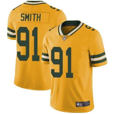 Nike Green Bay Packers #91 Preston Smith Yellow Stitched Limited Rush Jersey