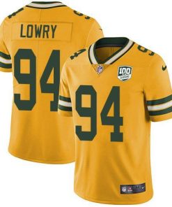 Nike Green Bay Packers #94 Dean Lowry Yellow 100th Season Stitched Limited Rush Jersey