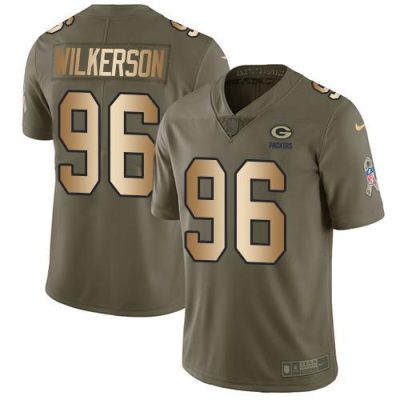 Nike Green Bay Packers #96 Muhammad Wilkerson Olive/Gold Stitched Limited 2017 Salute To Service Jersey