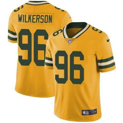 Nike Green Bay Packers #96 Muhammad Wilkerson Yellow Stitched Limited Rush Jersey