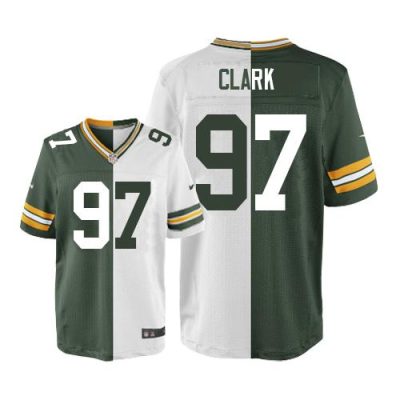 Nike Green Bay Packers #97 Kenny Clark Green/White Stitched Elite Split Jersey