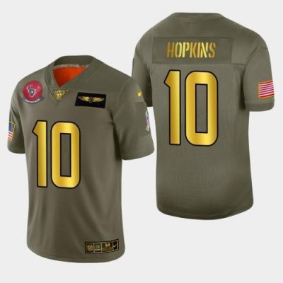 Nike Houston Texans #10 DeAndre Hopkins Olive Gold 2019 Salute to Service NFL 100 Limited Jersey