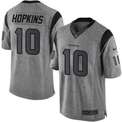 Nike Houston Texans #10 DeAndre Hopkins Gray Stitched NFL Limited Gridiron Gray Jersey