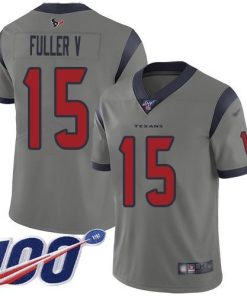 Nike Houston Texans #15 Will Fuller V Gray Stitched NFL Limited Inverted Legend 100th Season Jersey