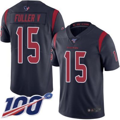 Nike Houston Texans #15 Will Fuller V Navy Blue Stitched NFL Limited Rush 100th Season Jersey