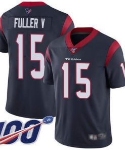 Nike Houston Texans #15 Will Fuller V Navy Blue Team Color Stitched NFL 100th Season Vapor Limited Jersey