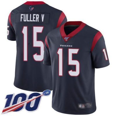 Nike Houston Texans #15 Will Fuller V Navy Blue Team Color Stitched NFL 100th Season Vapor Limited Jersey