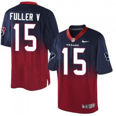 Nike Houston Texans #15 Will Fuller V Navy Blue/Red Stitched NFL Elite Fadeaway Fashion Jersey
