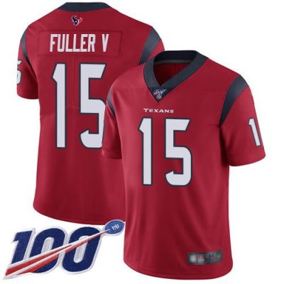 Nike Houston Texans #15 Will Fuller V Red Alternate Stitched NFL 100th Season Vapor Limited Jersey