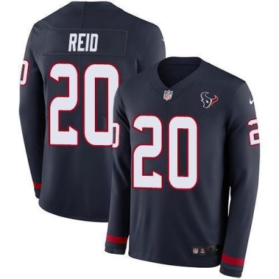Nike Houston Texans #20 Justin Reid Navy Blue Team Color Stitched NFL Limited Therma Long Sleeve Jersey