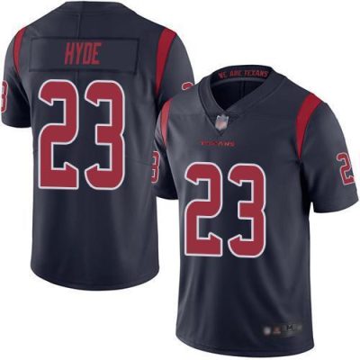 Nike Houston Texans #23 Carlos Hyde Navy Blue Stitched NFL Limited Rush Jersey