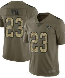 Nike Houston Texans #23 Carlos Hyde Olive/Camo Stitched NFL Limited 2017 Salute To Service Jersey