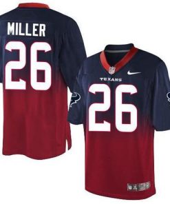 Nike Houston Texans #26 Lamar Miller Navy Blue/Red Stitched NFL Elite Fadeaway Fashion Jersey