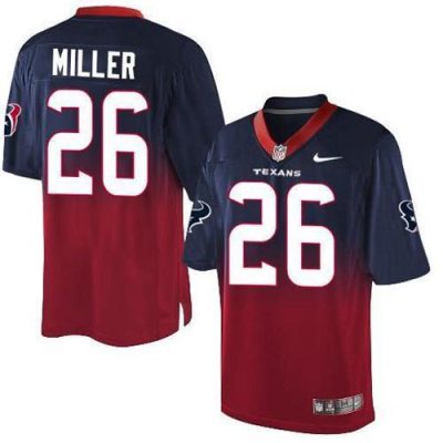 Nike Houston Texans #26 Lamar Miller Navy Blue/Red Stitched NFL Elite Fadeaway Fashion Jersey