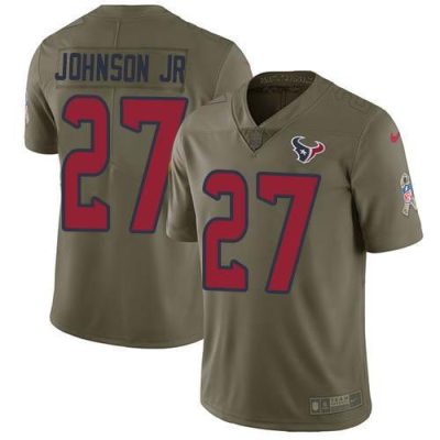 Nike Houston Texans #27 Duke Johnson Jr Olive Stitched NFL Limited 2017 Salute to Service Jersey