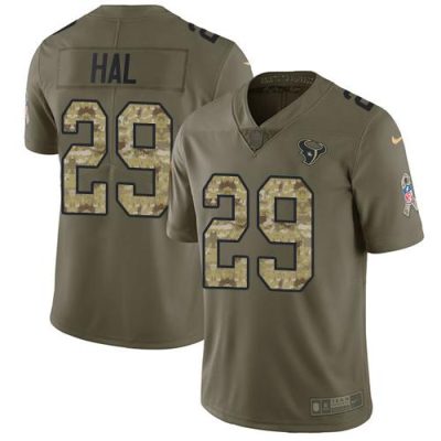 Nike Houston Texans #29 Andre Hal Olive/Camo Stitched NFL Limited 2017 Salute To Service Jersey