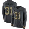 Nike Houston Texans #31 David Johnson Anthracite Salute to Service Stitched NFL Limited Therma Long Sleeve Jersey