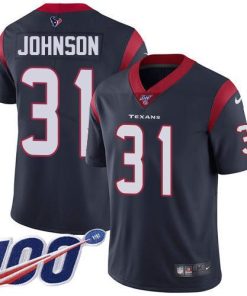 Nike Houston Texans #31 David Johnson Navy Blue Team Color Stitched NFL 100th Season Vapor Untouchable Limited Jersey