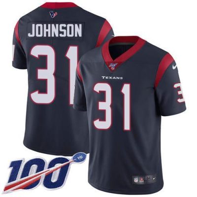 Nike Houston Texans #31 David Johnson Navy Blue Team Color Stitched NFL 100th Season Vapor Untouchable Limited Jersey