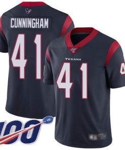 Nike Houston Texans #41 Zach Cunningham Navy Blue Team Color Stitched NFL 100th Season Vapor Limited Jersey