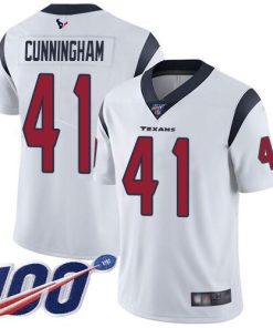 Nike Houston Texans #41 Zach Cunningham White Stitched NFL 100th Season Vapor Limited Jersey