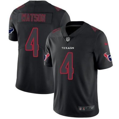 Nike Houston Texans #4 Deshaun Watson Black Stitched NFL Limited Rush Impact Jersey