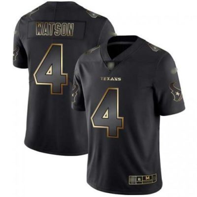 Nike Houston Texans #4 Deshaun Watson Black/Gold Stitched NFL Vapor Untouchable Limited Jersey