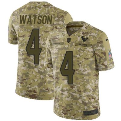 Nike Houston Texans #4 Deshaun Watson Camo Stitched NFL Limited 2018 Salute To Service Jersey