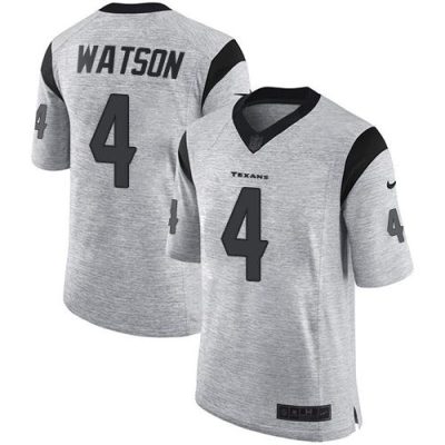 Nike Houston Texans #4 Deshaun Watson Gray Stitched NFL Limited Gridiron Gray II Jersey